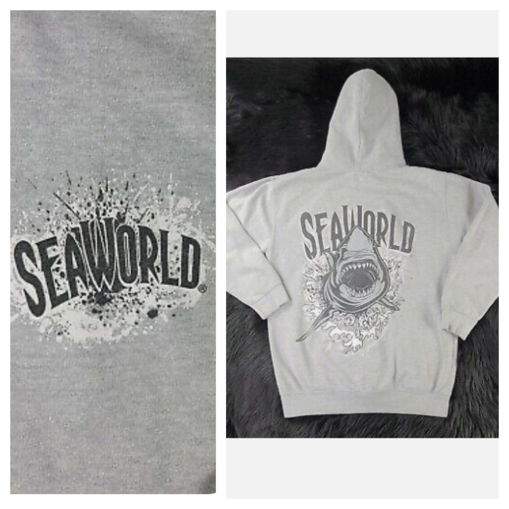 ➡️Vintage Sea World Shark Zipper Hoodie Size XLarge